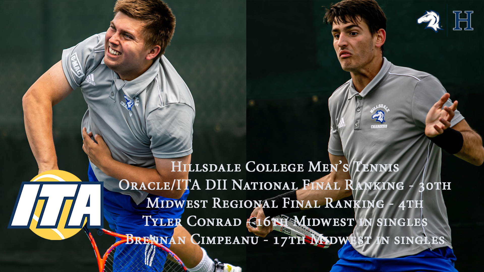 Charger men's tennis team finishes school year with highest-ever national ranking
