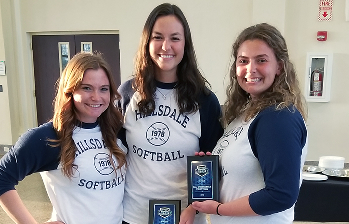 (L-R): Jessica Taylor, Katie Kish and Erin Hunt were all named All-Conference at Wednesday night's G-MAC Awards Banquet in Xenia, Ohio.