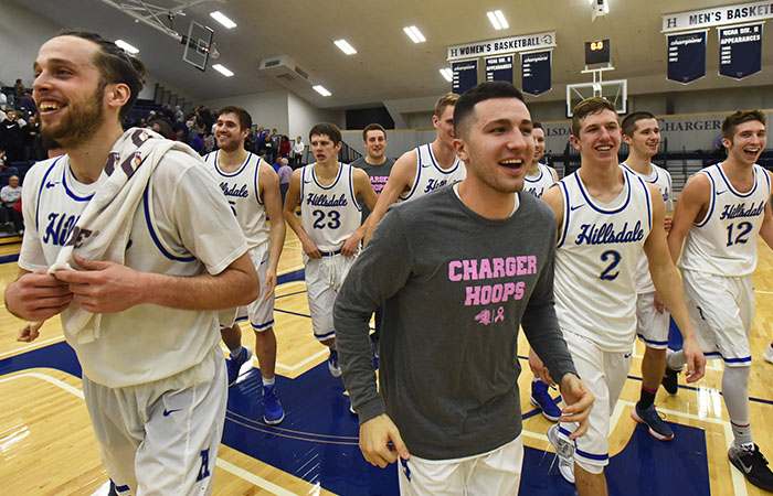 The Chargers were all smiles after their impressive 80-55 win over Ashland Saturday. Photo credit: Todd Lancaster
