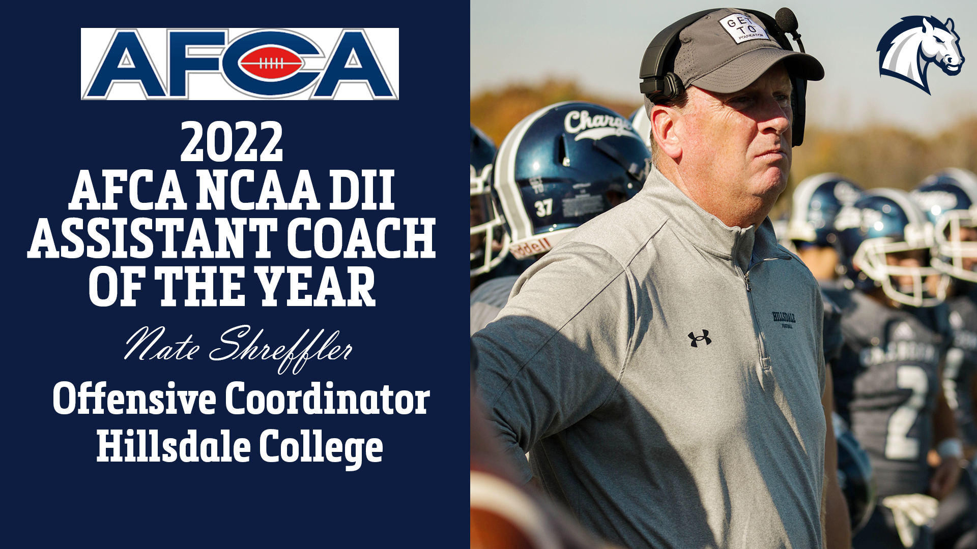 Chargers Offensive Coordinator Nate Shreffler named 2022 AFCA NCAA DII Assistant Coach of the Year