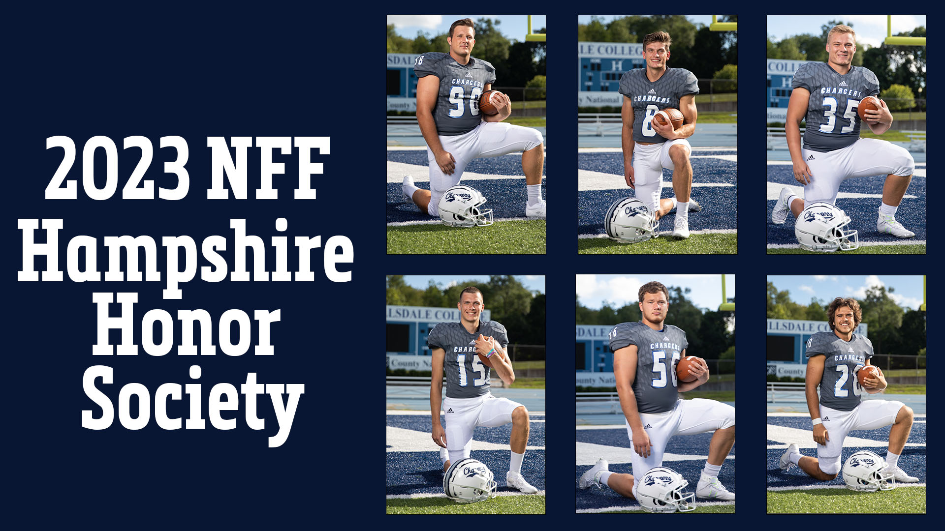 Six Chargers football athletes inducted into NFF Hampshire Honor Society for 2023
