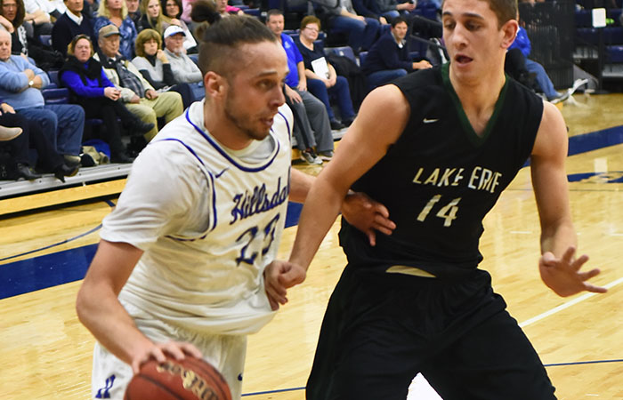 Senior Rhett Smith had 12 points, 3 rebounds and 3 assists in the final home game of his career, a big win over Lake Erie. Photo credit: Todd Lancaster