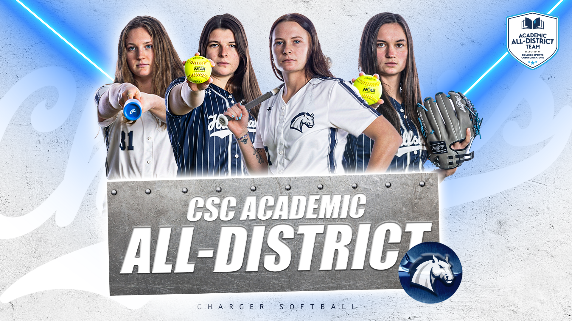 Four Chargers softball players earn 2024 CSC Academic All-District honors