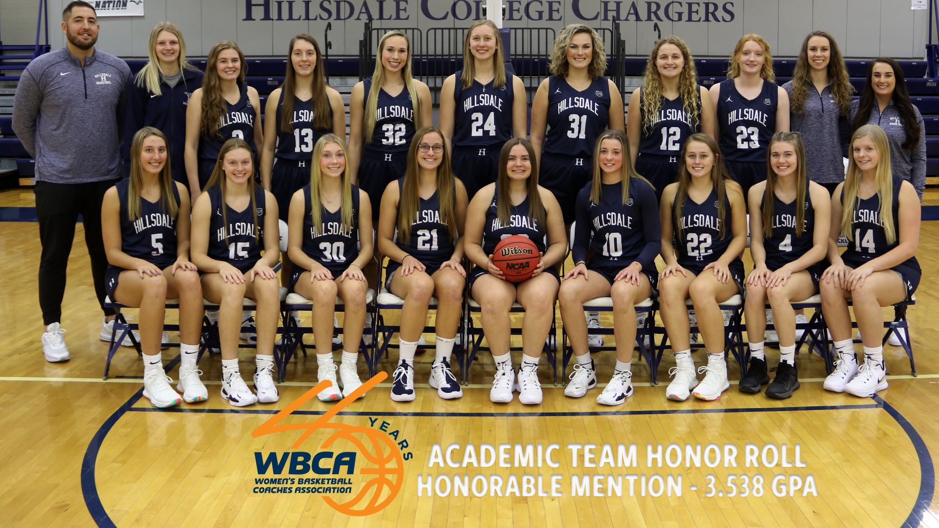Chargers earn Academic Team Honor Roll Honorable Mention from WBCA