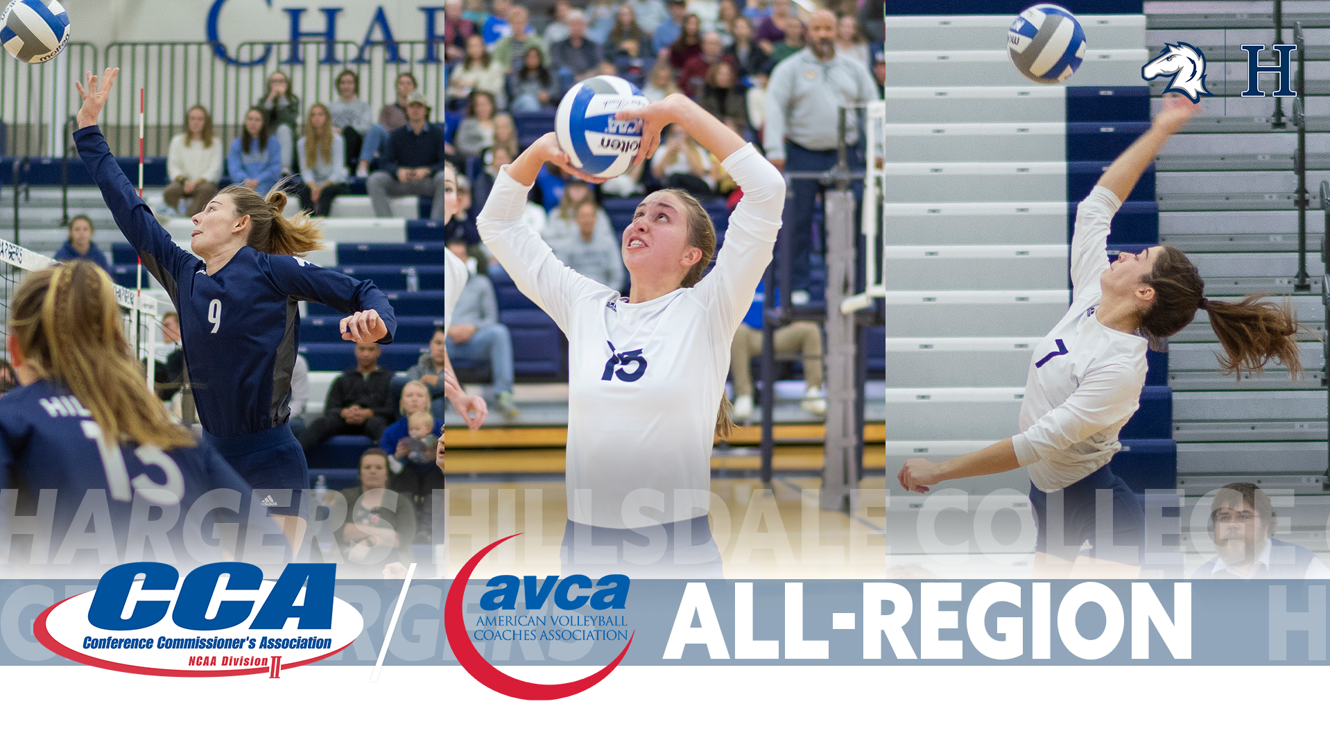 Three Charger Volleyball players earn D2CCA, AVCA All-Region Honors